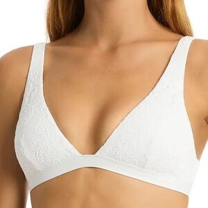 SEA LEVEL SWIM AUSTRALIA white interlace longline bralette bikini swim top NWT